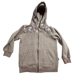 Howler Bros Full Zip Hoodie Kids XL Brown Tan Southwestern Print Yoke Hood *